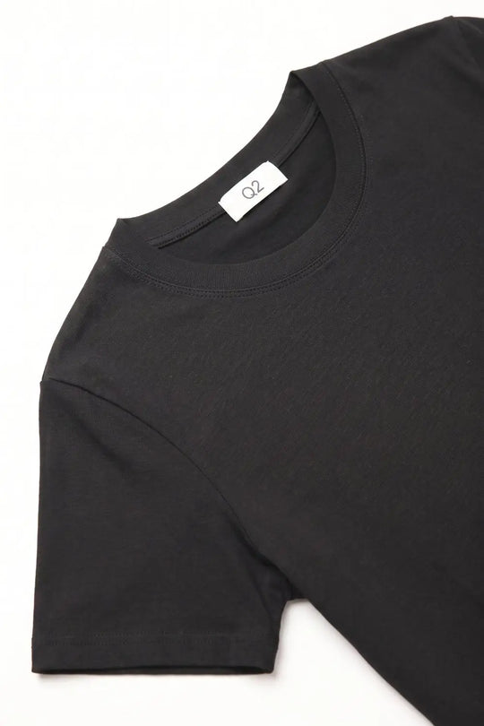 Black basic viscose elastic T-Shirt with short sleeves - T-Shirts