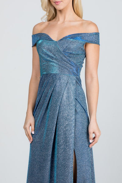 Off the Shoulder Glittery Jacquard Dress