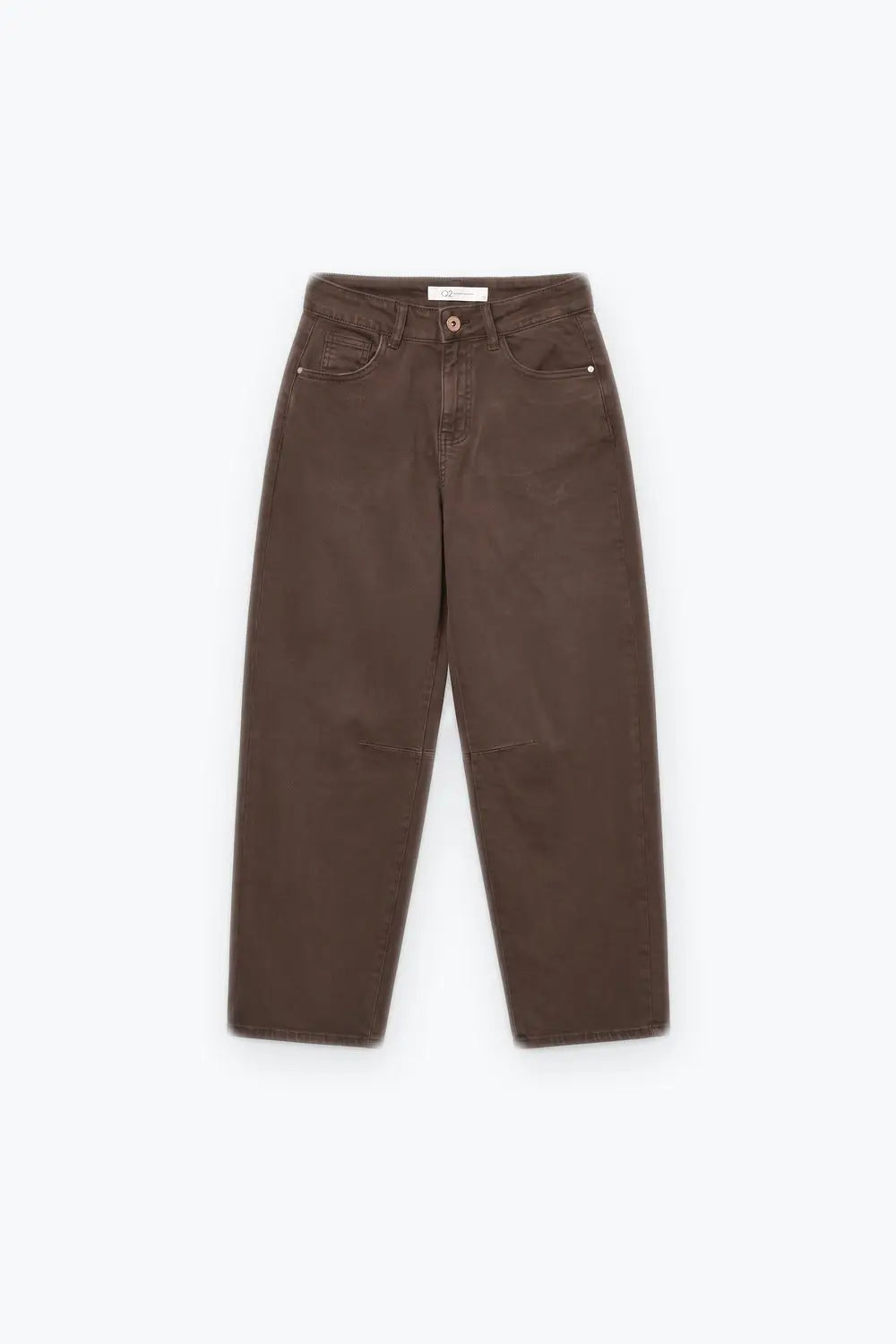 chocolate soft stretch Wide Leg pants with seam at the knee