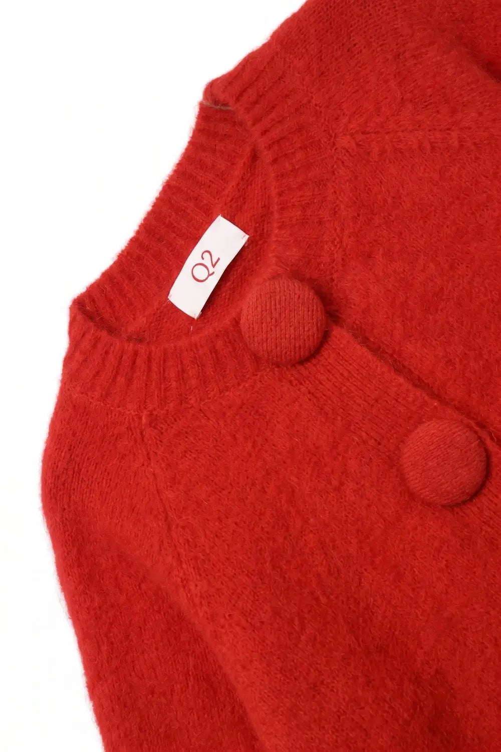 Red Brushed fluffy Knit Covered Button Cropped Cardigan - RED / ONE - Cardigans