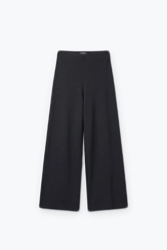 Navy Smooth Woven High Waist Wide Leg Pants without waistband - Pants