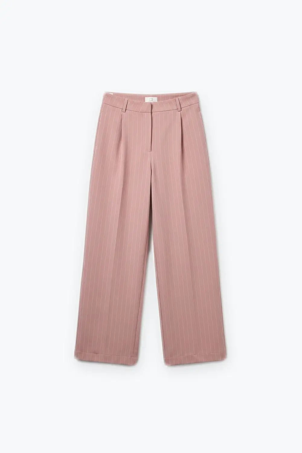 stripe Lightweight Woven Pleated Wide Leg Pants in pink