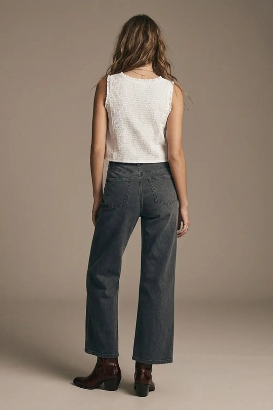 Cropped wide leg jeans in gray - Colored Jeans