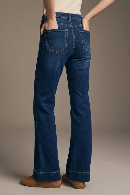 High waist Dark Blue Flare Jeans