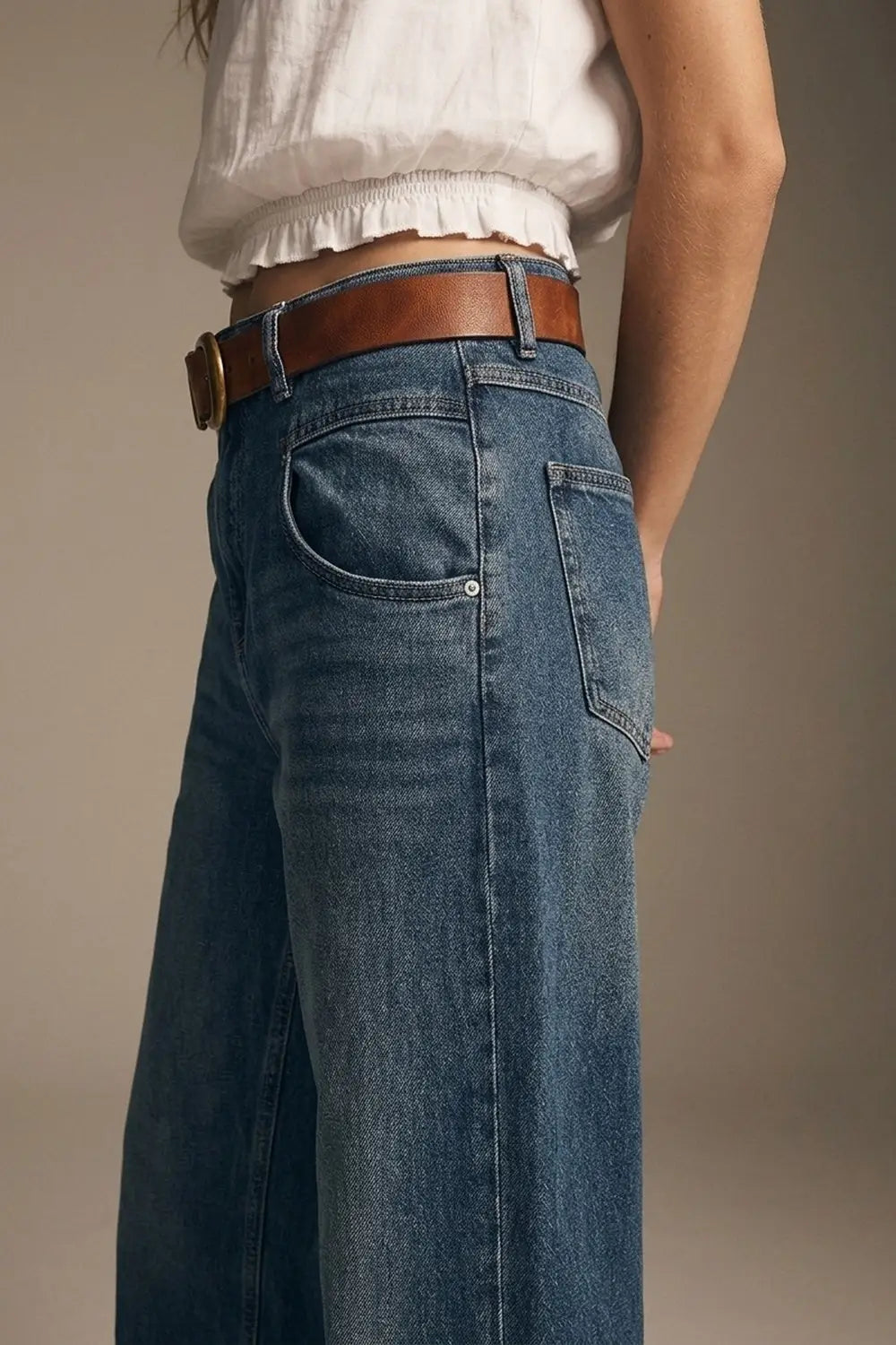 Relaxed WideLeg Vintage Wash Jeans