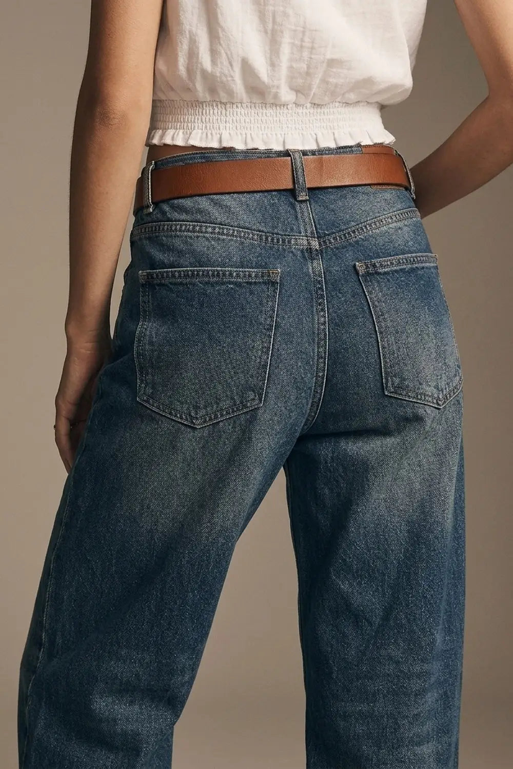 Relaxed WideLeg Vintage Wash Jeans
