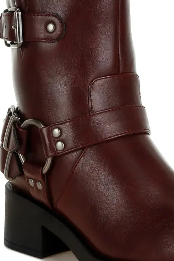 Caribou Harness Detail Biker Boots - Shoes