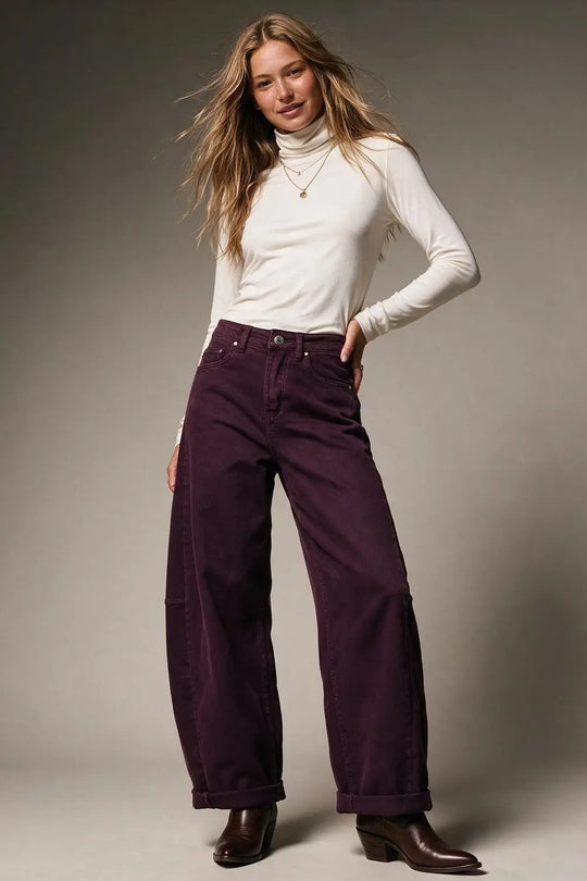 White Long Sleeve Slim Fit Turtleneck t-shirt in fabric viscose
