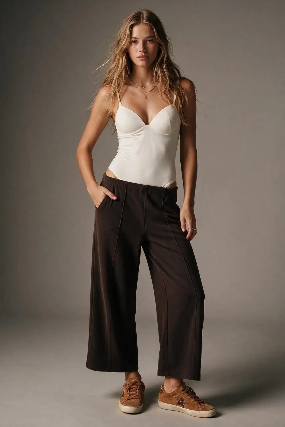 white Stretch Jersey Padded Cup Spaghetti Strap Bodysuit