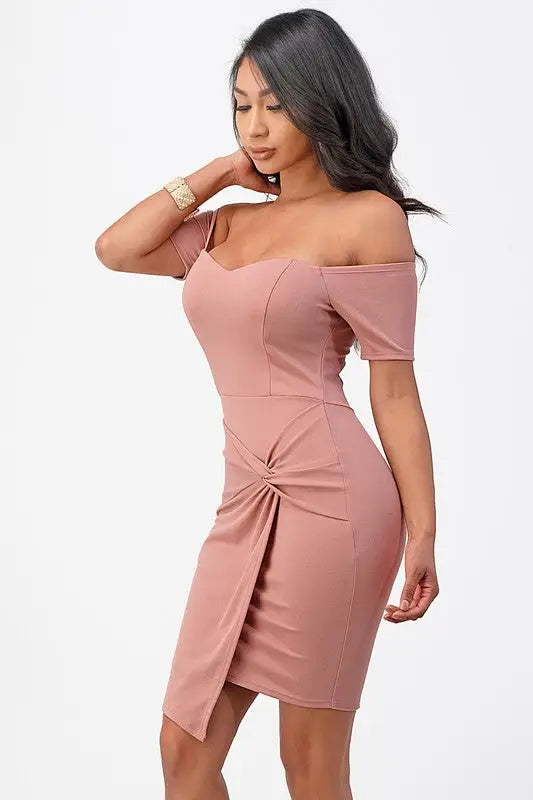 Front Twisted Bodycon Dress *More Colors - Dresses