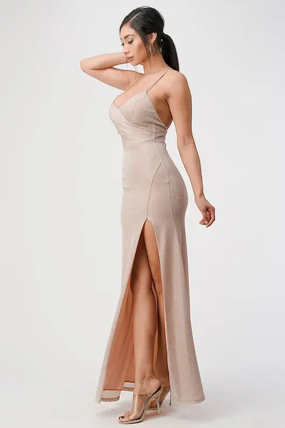 Sparkling Side Gather Gown *More Colors - Dresses