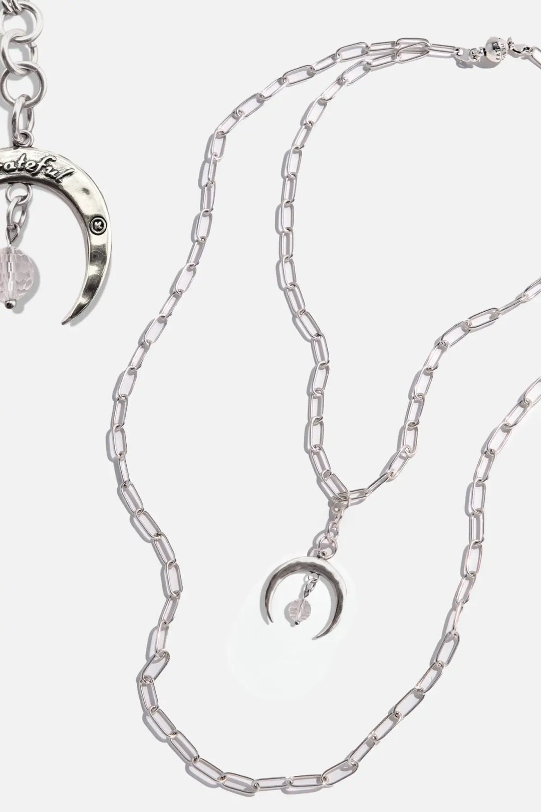 Grateful Crescent Moon Klink Necklace - Silver - klink