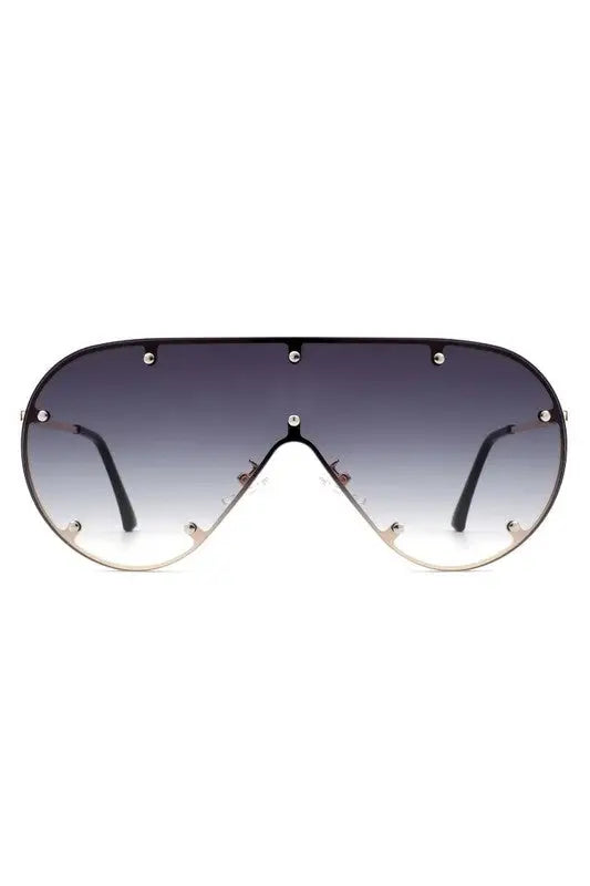 Retro Oversize Aviator Sunglasses - Gradient Purple / OneSize - Sunglasses