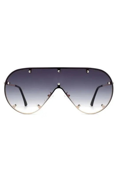 Retro Oversize Aviator Sunglasses - Gradient Purple / OneSize - Sunglasses