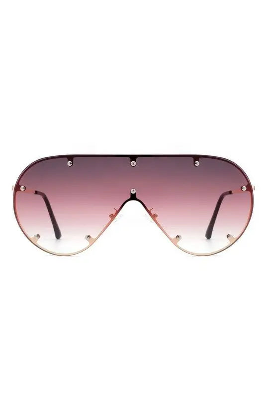 Retro Oversize Aviator Sunglasses - Purple / OneSize - Sunglasses