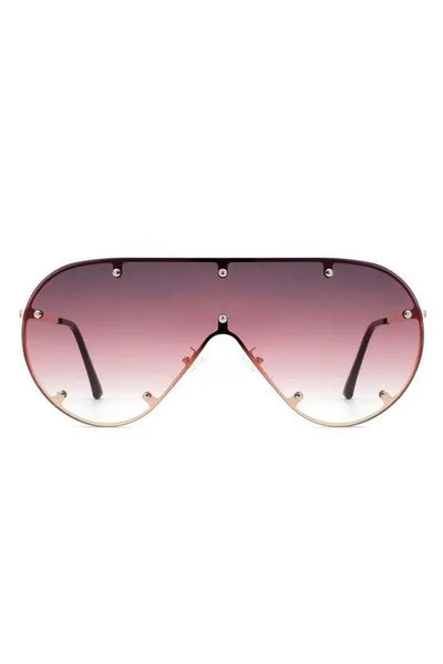 Retro Oversize Aviator Sunglasses - Purple / OneSize - Sunglasses