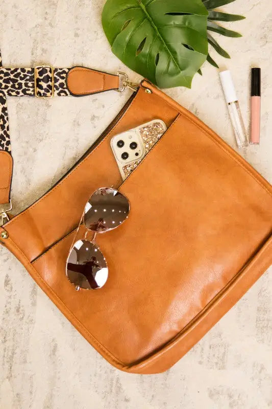 Crossbody Handbag With Leopard Animal Strap