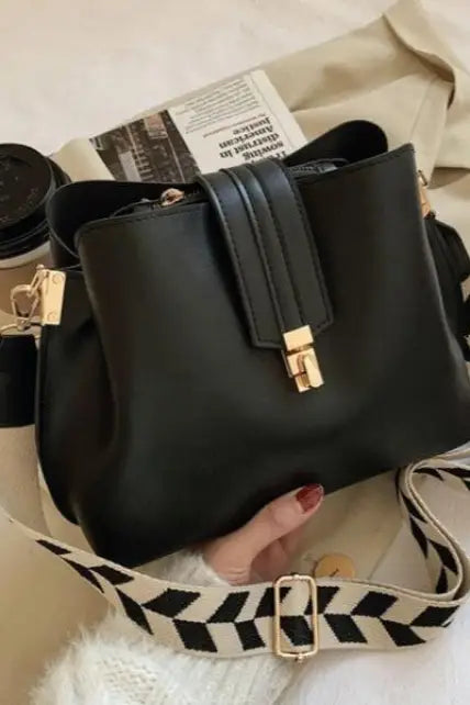 Checkered Shoulder Bag - Black / OS - Bags & Belts