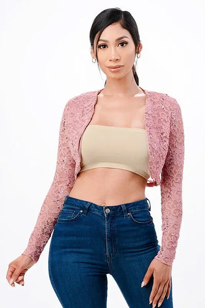 Black Evening Bolero Shrug *More Colors - Blush / L