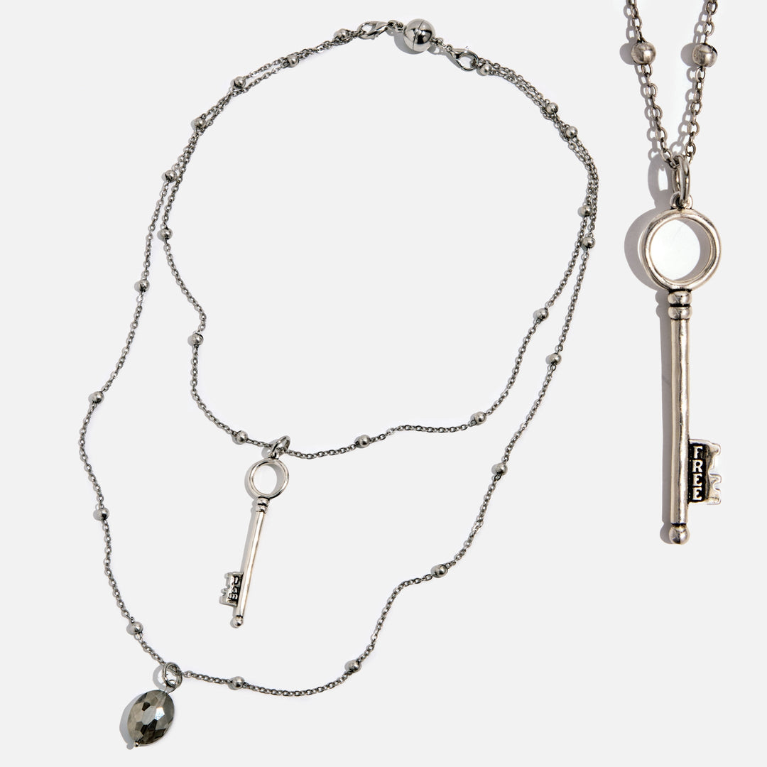 I Am Free Key Dainty Necklace - MELISSA JEAN