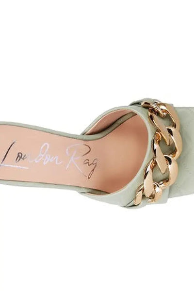 MERMAID Quilted Metal Chain Heeled Sandals - Shoes