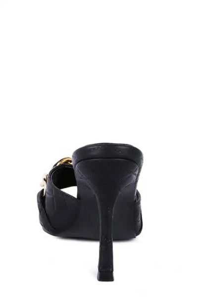 MERMAID Quilted Metal Chain Heeled Sandals - Shoes