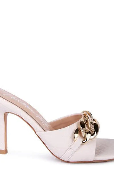 MERMAID Quilted Metal Chain Heeled Sandals - Shoes