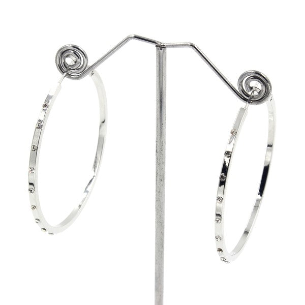 LUXURY RHINESTONE HOOP EARINGS