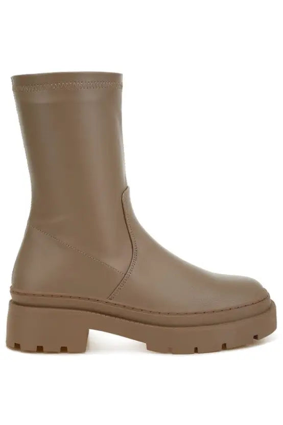 Chunky Faux Leather Calf Boots *More Colors - Shoes