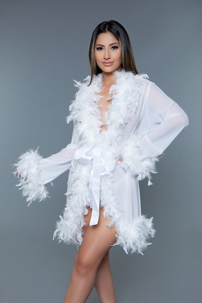 Lux Feather Trim Robe *More Colors