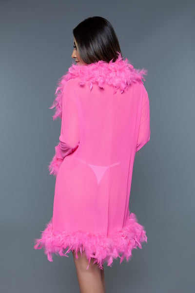 Lux Feather Trim Robe *More Colors