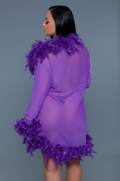 Lux Feather Trim Robe *More Colors