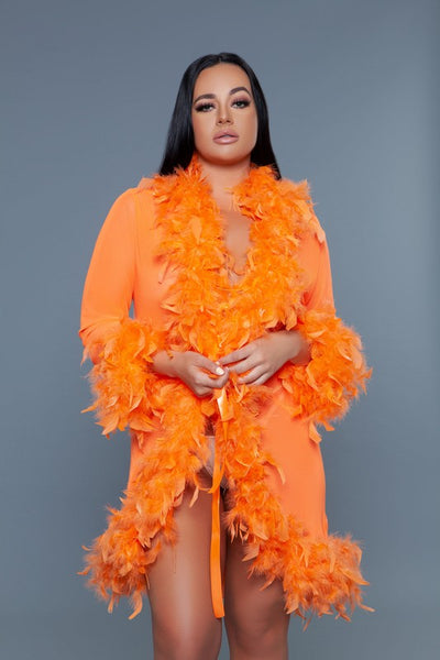 Lux Feather Trim Robe *More Colors