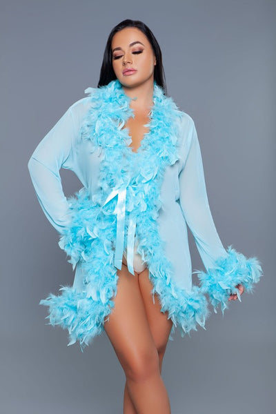 Lux Feather Trim Robe *More Colors