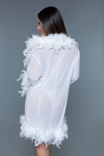 Lux Feather Trim Robe *More Colors