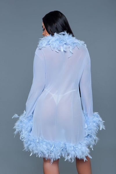 Lux Feather Trim Robe *More Colors