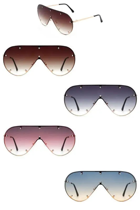 Retro Oversize Aviator Sunglasses - Sunglasses