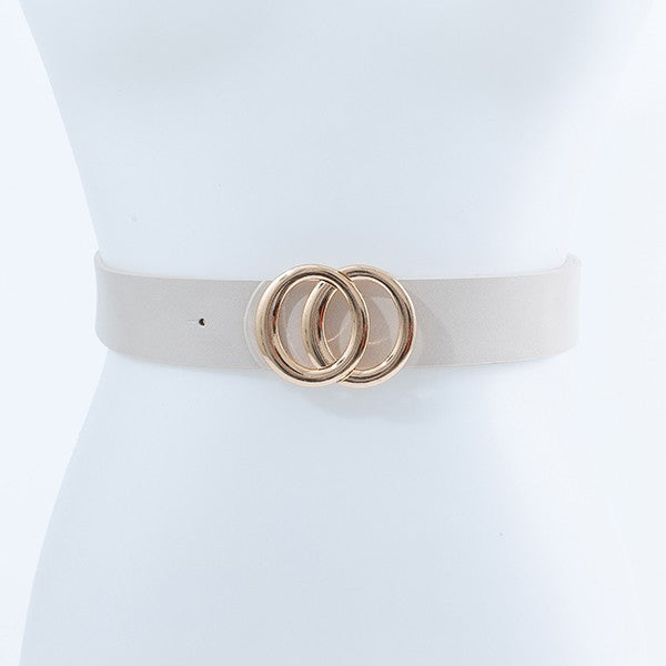 Gold Double Circle Belt Black or Ivory