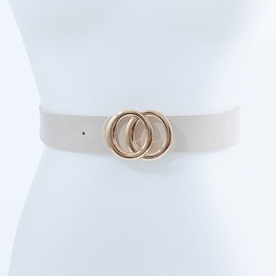 Gold Double Circle Belt Black or Ivory
