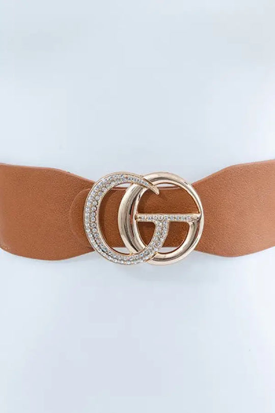 Gold GiGi Buckle Wide Belt *More Colors - TAN/TATA / Os - Bags & Belts