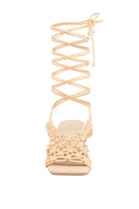 Beroe Braided Handcrafted Lace Up Sandal - Shoes