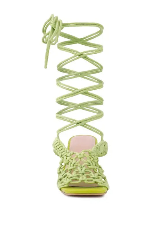 Beroe Braided Handcrafted Lace Up Sandal - Shoes