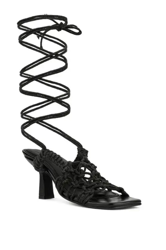 Beroe Braided Handcrafted Lace Up Sandal - Shoes