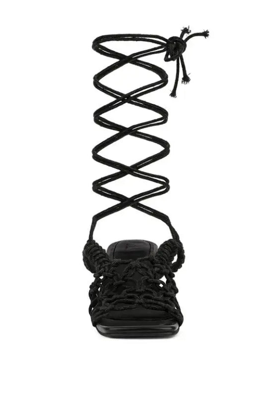 Beroe Braided Handcrafted Lace Up Sandal - Shoes