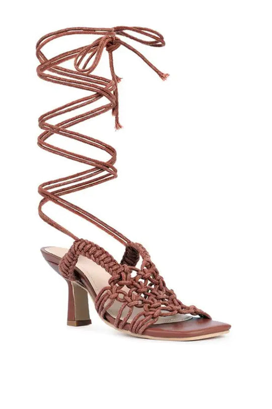 Beroe Braided Handcrafted Lace Up Sandal - Shoes