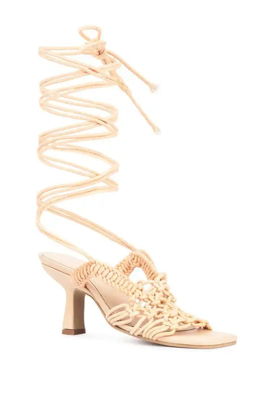 Beroe Braided Handcrafted Lace Up Sandal - Shoes
