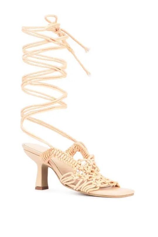 Beroe Braided Handcrafted Lace Up Sandal - Shoes