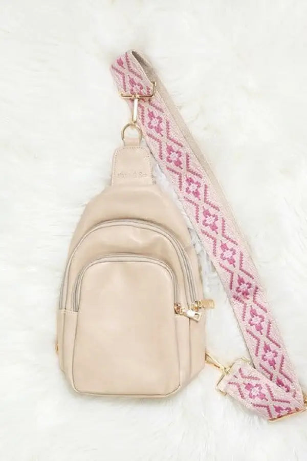 Mylah Crossbody Sling Vegan Leather Handbag - Ivory / 1