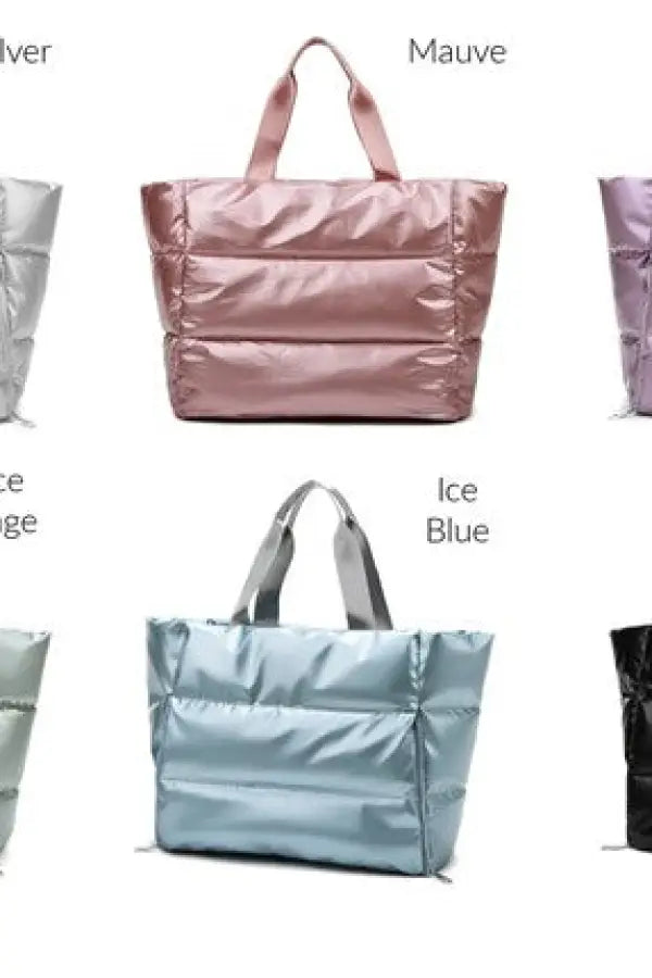 Metallic Puffer Tote