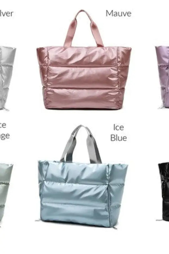 Metallic Puffer Tote